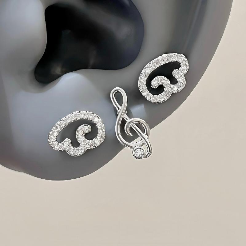 Women'S Formal Dinner Wear - 미니 천사 날개 음표 스터드 귀걸이