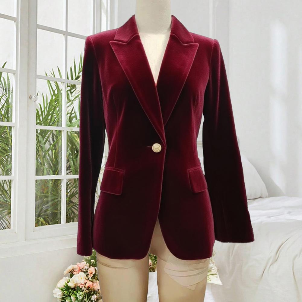 Women'S Formal Wear Wedding - 벨벳 대형 여성용 프롬 피크드 라펠