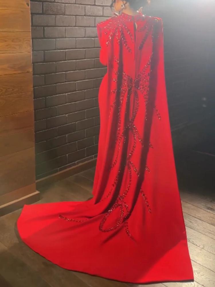 Women'S Red Formal Wear - 맞춤형 사우디 아라비아 이슬람 레드 긴