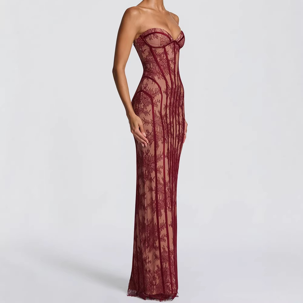 Woman Formal Wear - 여성용 스트랩리스 바디콘 맥시 드레스 2026