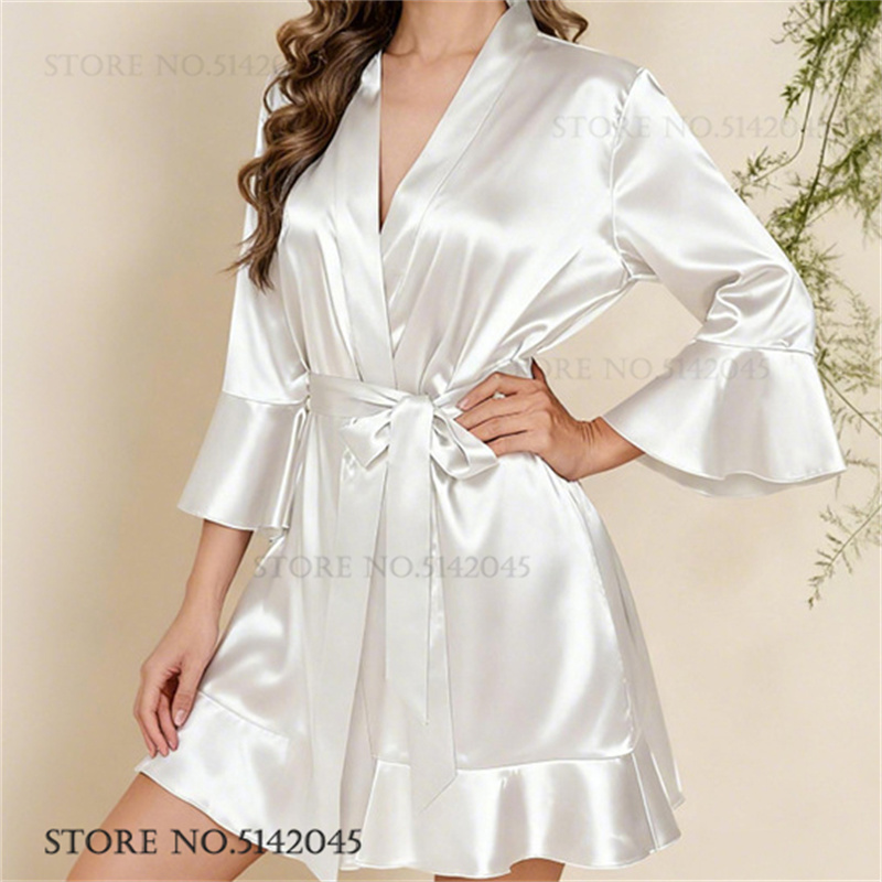 Women'S Formal Wear Wedding - 실크 새틴 화이트 웨딩 가운 드레스