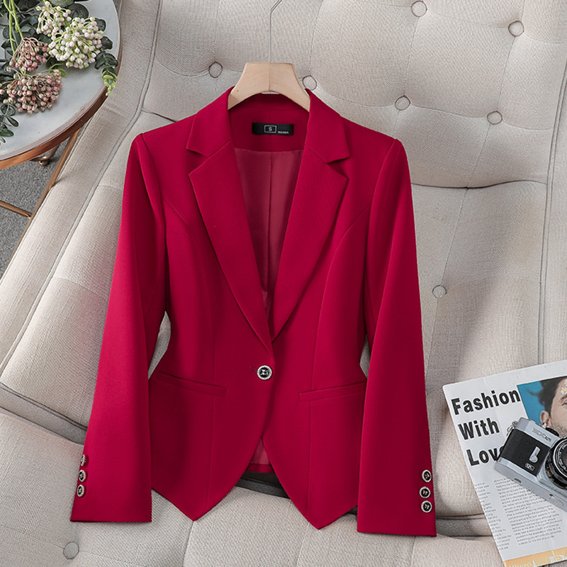 새로운 패션 여성 정장 블레이저 여성 레드 화이트 블랙 - Women'S Red Formal Wear 리뷰 및 가격