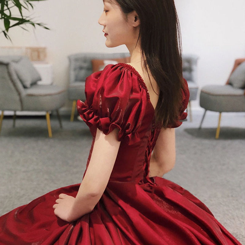 이브닝 원피스 레드 브이넥 반팔 롱 스커트, 섹시한 백 - Women'S Formal Dinner Wear 리뷰 및 가격