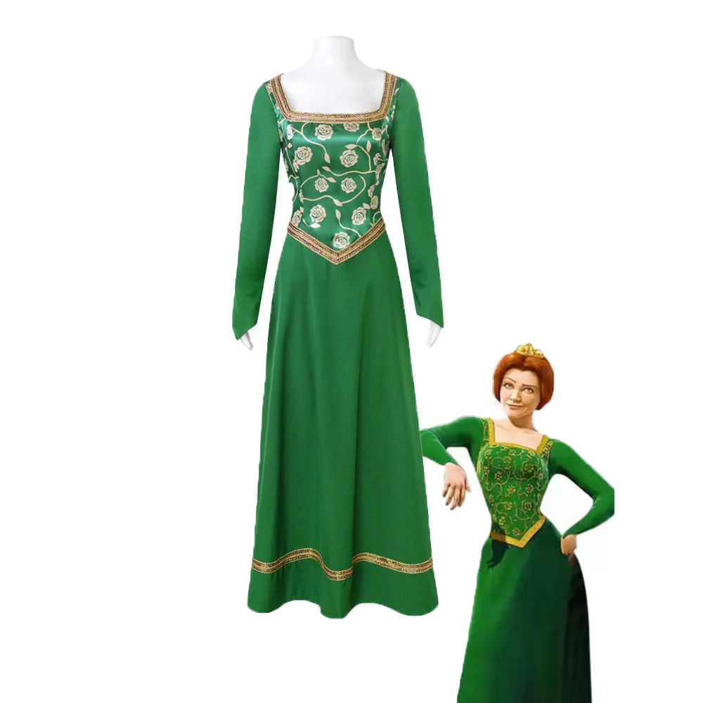 영화 괴물 공주 피오나 코스프레 여성 의상 레트로 그린 - Women'S Green Formal Wear 리뷰 및 가격