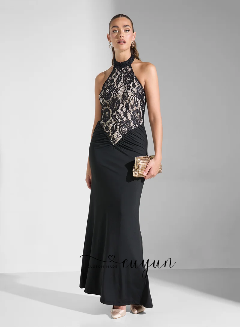 CUYUN 맞춤형 블랙 섹시 레이스 이브닝 드레스 여성 - Women'S Formal Dinner Wear 리뷰 및 가격