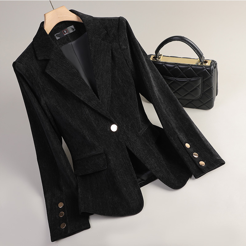 옐로우 골드 벨벳 블레이저 여성 가을 ​​겨울 캐주얼  - Women Formal Wear Coat 리뷰 및 가격