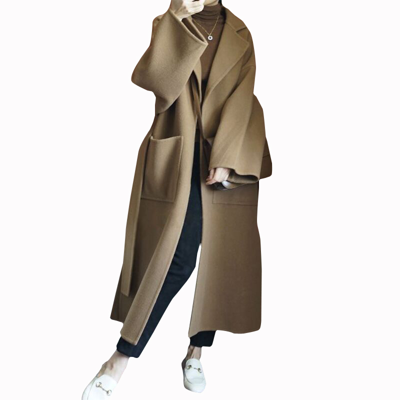 우아한 여성용 롱 코트 100% 순모 양면 소재 편안한 - Women Formal Wear Coat 리뷰 및 가격