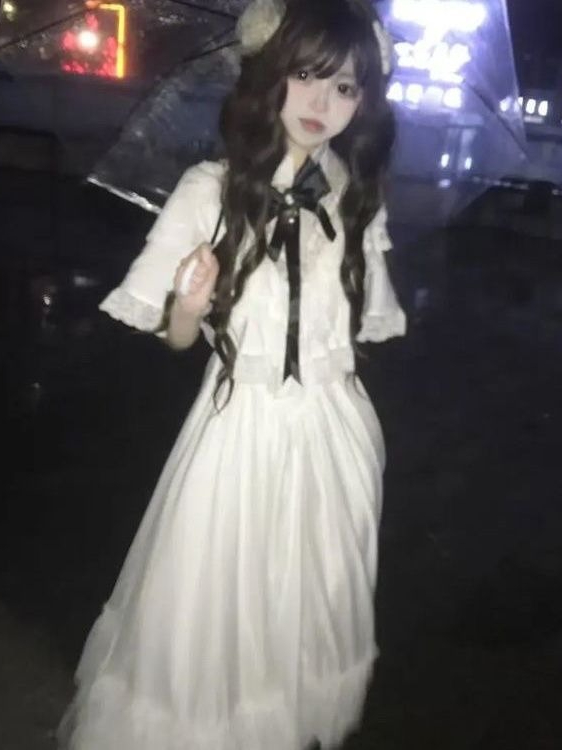 일본식 반소매 리본 레이스 드레스 화이트 슬림 맥시 스 - Woman Formal Wear 리뷰 및 가격