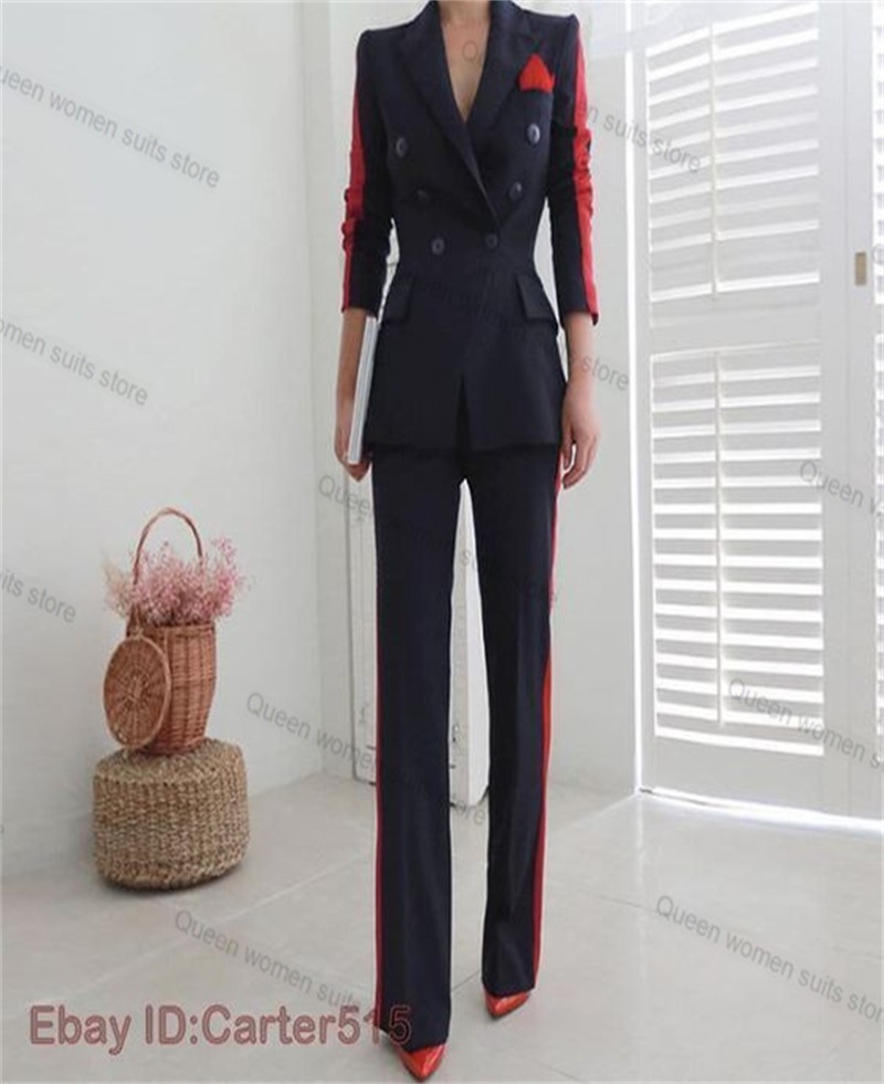 레드 블랙 가을 여성용 세트 세트, 블레이저 및 바지, - Women'S Red Formal Wear 리뷰 및 가격