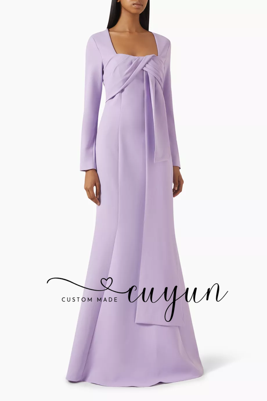 CUYUN 맞춤형 라벤더 여성 이브닝 드레스 스퀘어 칼 - Women'S Formal Dinner Wear 리뷰 및 가격