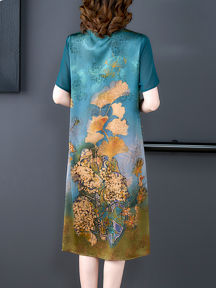 2024 레드 실크 꽃무늬 럭셔리 웨딩 원피스, 반팔  - Women'S Red Formal Wear 리뷰 및 가격