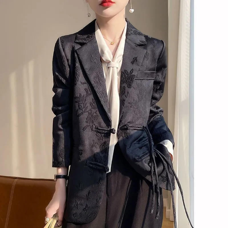 여성용 흰색 텍스처드 블레이저 재킷 노치드 라펠 싱글  - Women Formal Wear Coat 리뷰 및 가격