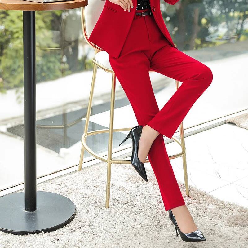 우아한 레드 포멀 OL 스타일 여성 비즈니스 웨어 슬림 - Women'S Red Formal Wear 리뷰 및 가격
