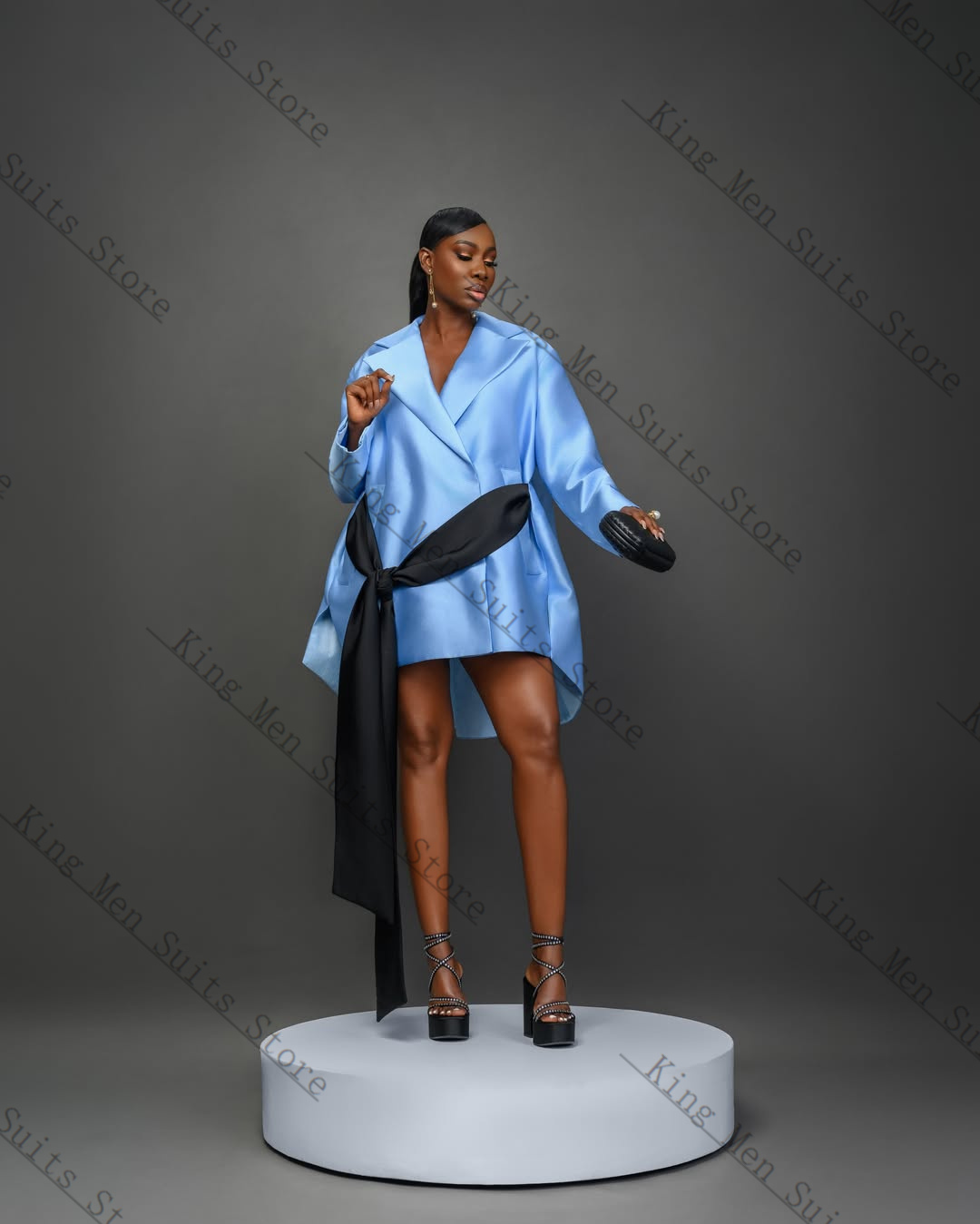 블루 우아한 여성 정장 스커트 1피스 롱 블레이저 프롬 - Women Formal Wear Coat 리뷰 및 가격