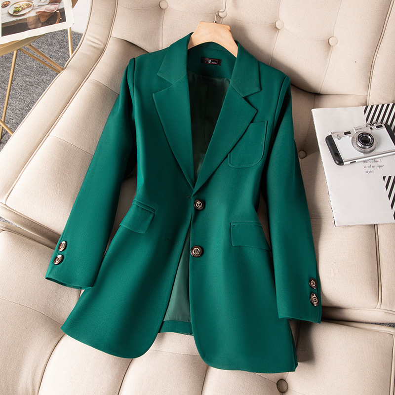 여성용 정장 블레이저 코트, 긴 소매 싱글 브레스트 재 - Women'S Green Formal Wear 리뷰 및 가격