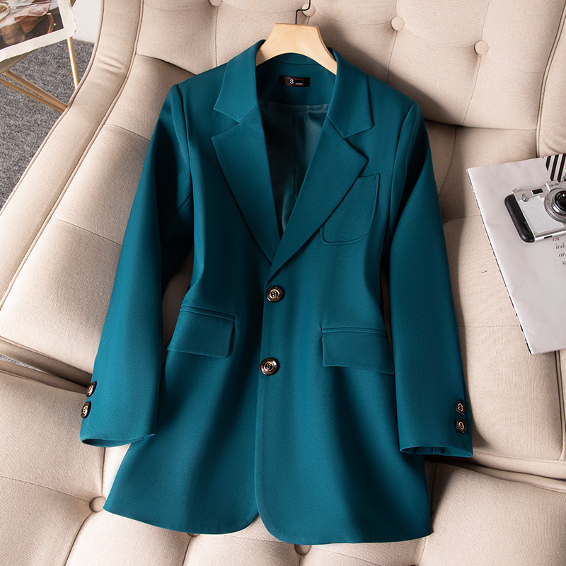 여성용 정장 블레이저 코트, 긴 소매 싱글 브레스트 재 - Women'S Green Formal Wear 리뷰 및 가격